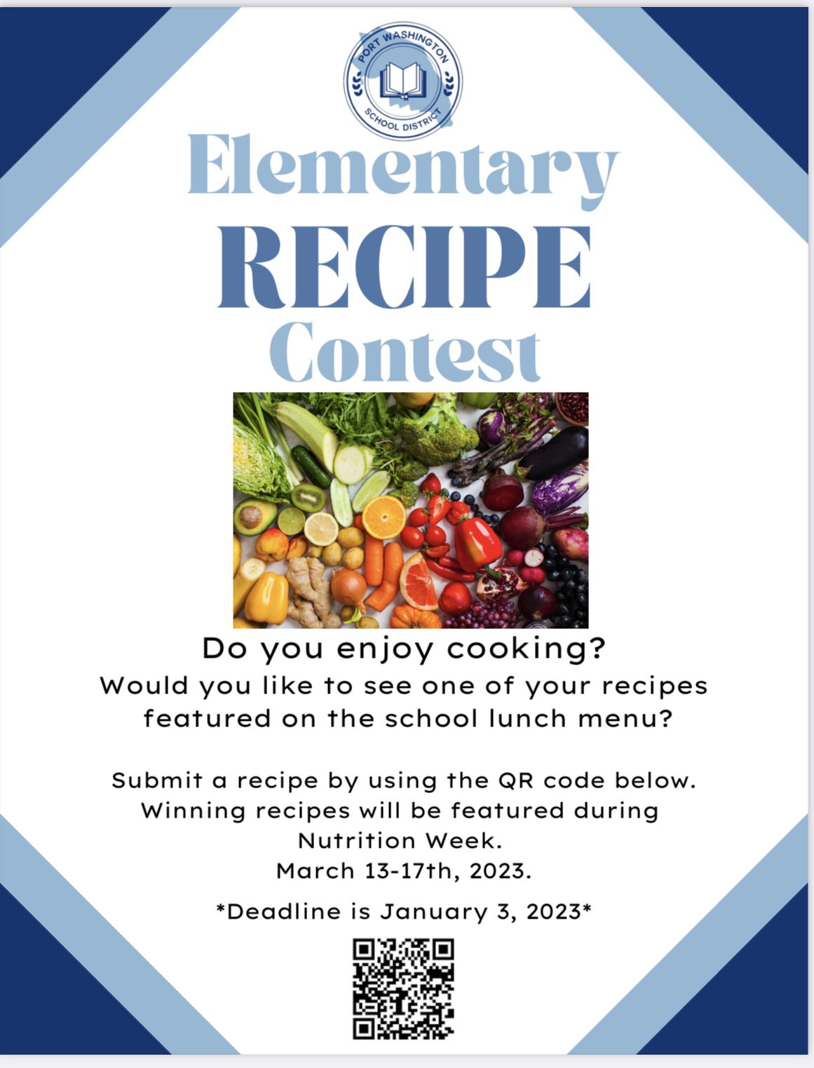 elementary recipe contest